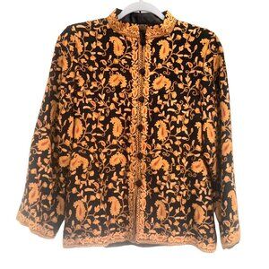 KASHMIR Imports 100% Merino Wool Hand Embroidered Jacket Paisley